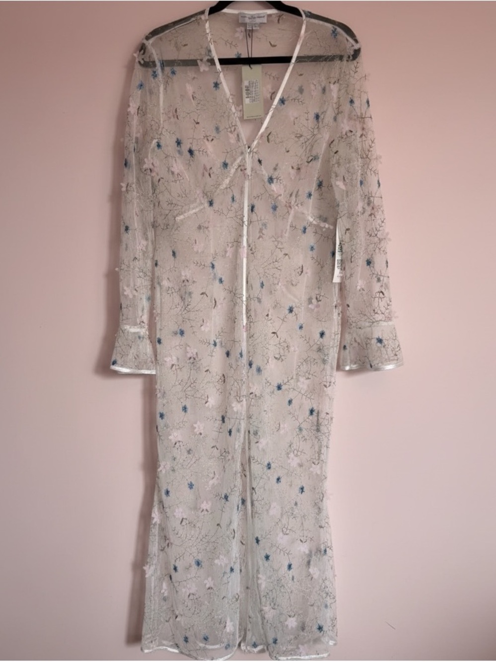 NWT Never Fully Dressed Boho Fairycore Sheer Floral Embroidered Maxi Dress